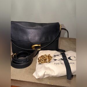 Coach chain tabby 35 black leather gold hardware